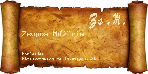 Zsupos Mária névjegykártya